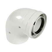 Отвод 90° коаксиальный, D=80 мм, алюминиевый эмалированный BAXI KHG71401801 KHG71401801